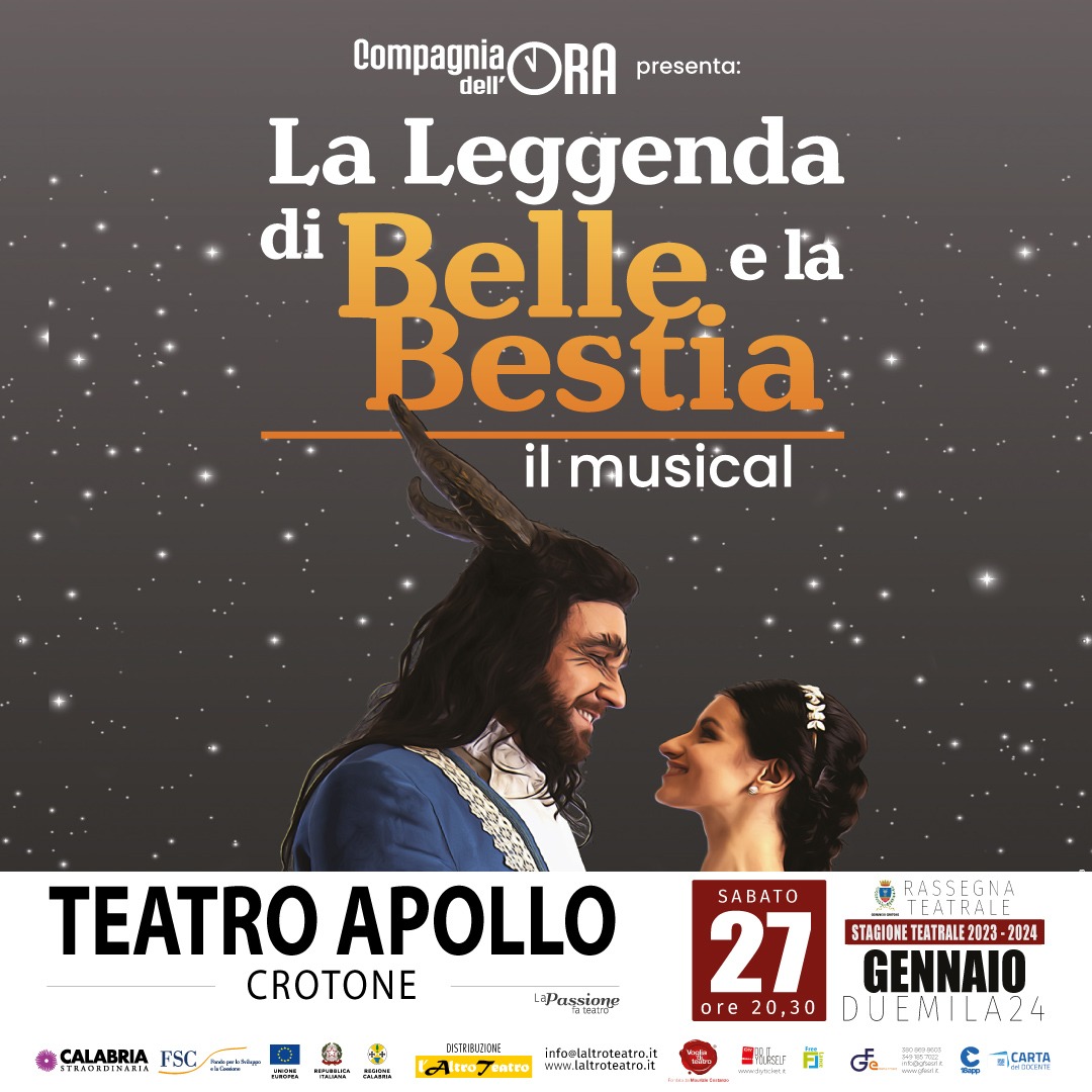 La Leggenda Di Belle E La Bestia Il Musical 27 Gennaio 2024 Teatro Apollo Crotone L 0979